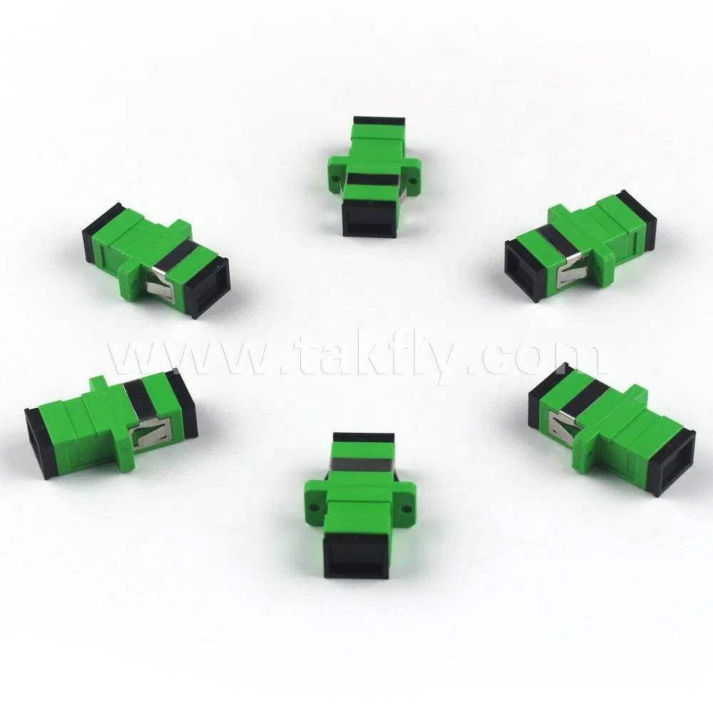 Adaptador de fibra óptica Sc APC Adaptador de fibra óptica monomodo con brida